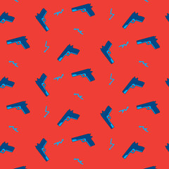 Pistol or anger pattern background with blue and red.