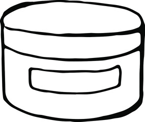 skin care, face cream, hand cream, vector,  drawn by pen