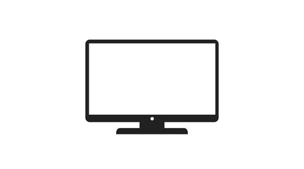 Screen or Computer Icon. Vector isolated editable flat black and white illustration