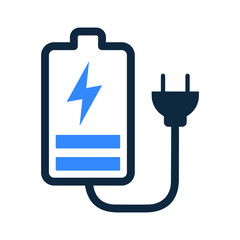 Battery, charger icon. Simple vector design.