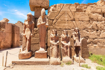 Statues of Thutmosis III, in front of 7th pylon, Karnak, Luxor, Egypt
