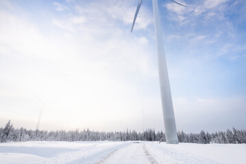 wind turbine in winter