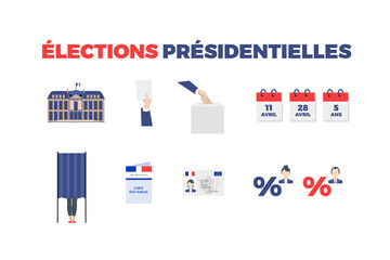 Pictogrammes pour illustrer les élections présidentielles françaises