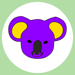 Vector illustration with colorful koala.