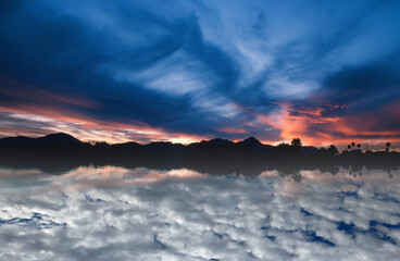 sunset over the mountains