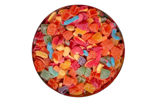 Round Bowl Sugar Coated Sour Sweet Candy Sweets Gum Jelly Food Display