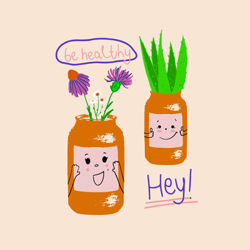 illustration for advertising natural organic biologically active food supplements.