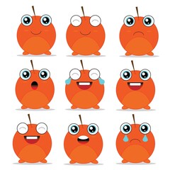 00173EPS10ICON - Icon Cartoon mascot orange fruit emoticon design
