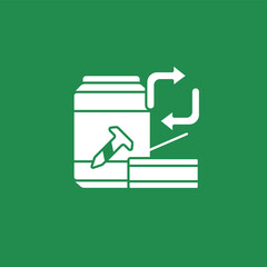 Ecology glyph icon. Metal recycling. Waste. Recycled materials concept.Filled flat sign. Isolated silhouette vector illustration