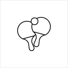 Table tennis racket and ball, Ping pong vector icon on white background.