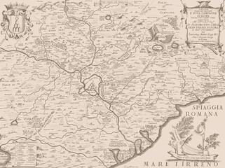 Old antique world map. Vintage style wallpaper