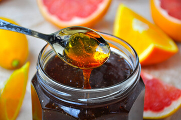 Glass jar of Citrus jam