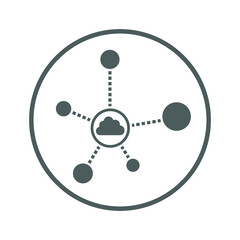 Cloud, communication, connectivity icon. Gray vector sketch.