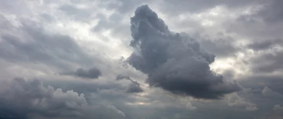 Storm cloud sky background. Grey color cloudscape, gloomy weather © Rawf8