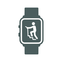 Apple, exercise, fitness, watch icon. Gray vector graphics. 38