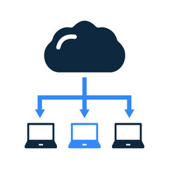 Cloud, network, sharing icon. Simple vector sketch.