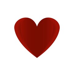 Heart icon in red. Passion, love, emotion symbol. Valentine's Day concept. Cardiology, charity. Flat isolated sign for: illustration, logo, mobile, app, banner, web design, dev, ui, gui. Vector EPS 10