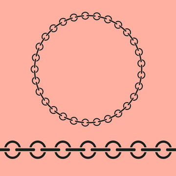 Chain link ring. Decorative circle frame.