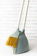 House cleaning, broom and scoop. cleaning