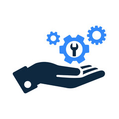 Gear, setting icon. Simple vector sketch.