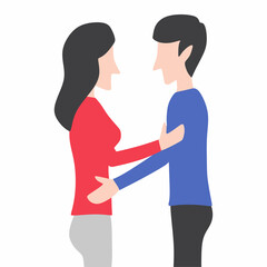 A simple illustration of a silhouette couple