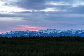 sunset in the mountains
