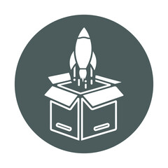 Obraz premium Product, launch, startup icon. Gray vector sketch.