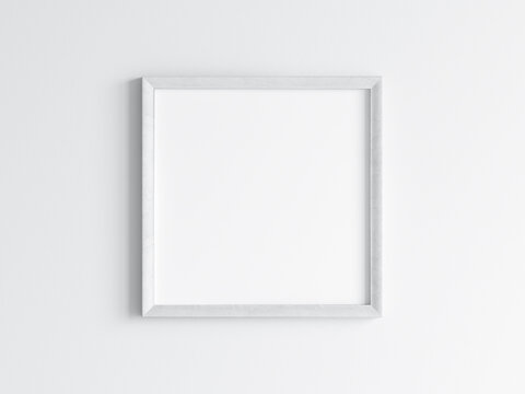 white square frame on the wall, poster mockup, 3d render
