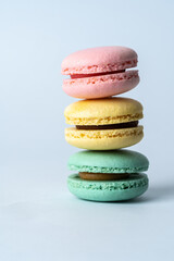 Macaroni stacking with white background