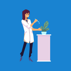 Microbiology and bioengineering scientist flat vector illustration isolatedю