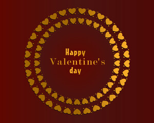 A Valentine's greeting card with hearts and text message of Happy Valentine's day.