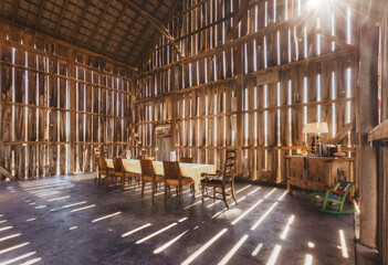 Barn Dinner Table in the sun