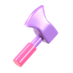 
3d render illustration ax isolated on white background. Axe icon in cartoon style. Hand tool for working with wood. Equipment for carpentry work.
