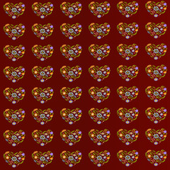 Flowers inside a blue heart shape