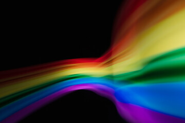 Colored blurred light lines. Abstraction of light. 
Lgbt flag.