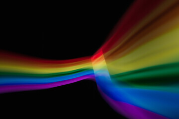 Colored blurred light lines. Abstraction of light. 
Lgbt flag.