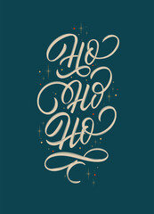 Ho Ho Ho vector text for the Christmas holiday. Design poster, greeting card, party invitation. Vector illustration.