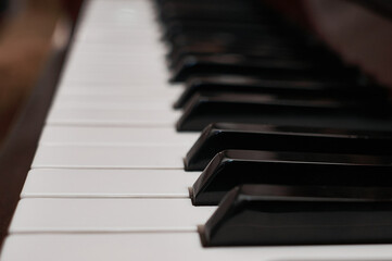 Fototapeta premium Classic piano keyboard close up