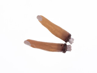 toy halloween fingers isolated on white background
