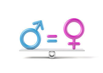 Sign of man and woman on a balance