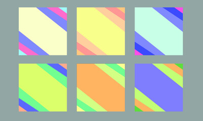 Editable abstract template post for social media. web banner advertising for promotion design with yellow green red blue and pink color.