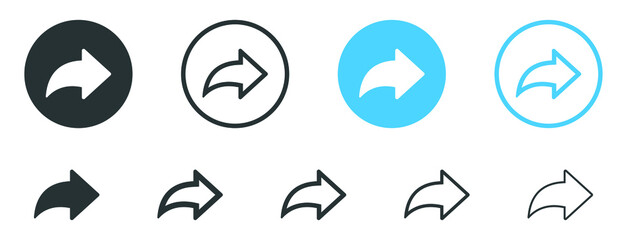 share arrow icon reply send forward icons button - obrazy, fototapety, plakaty