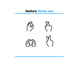 Gesture vector outline icon illustration. Gesture icon