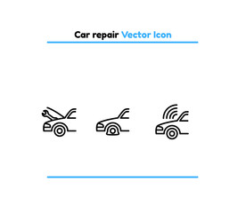 Car repair vector outline icon illustration. Car repair icon