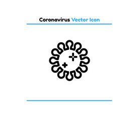 Coronavirus vector outline icon illustration. Coronavirus icon
