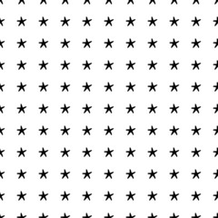 Square seamless background pattern from geometric shapes. The pattern is evenly filled with big black starfish symbols. Vector illustration on white background