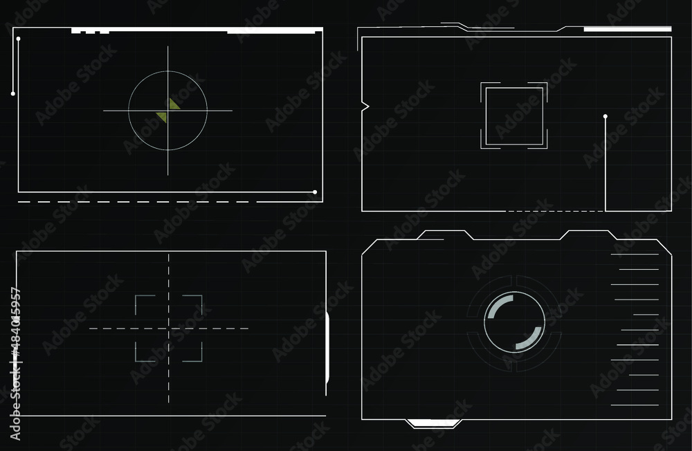 Poster abstract virtual game target monitor control panel layout texture concept design. hud futuristic use