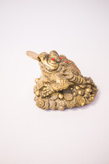 Golden three-legged toad to bring good luck and material well-being into life.