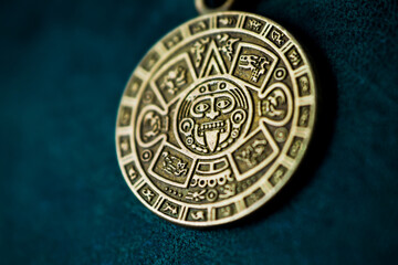 Amulet that attracts good luck. Amulet for a person. Talisman stone of the sun, Calendar of the...
