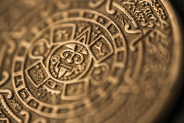 Amulet that attracts good luck. Amulet for a person. Talisman stone of the sun, Calendar of the Aztecs